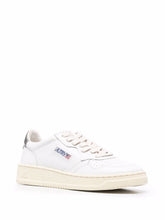Autry Medalist Low White and Silver Leather Sneakers Silver