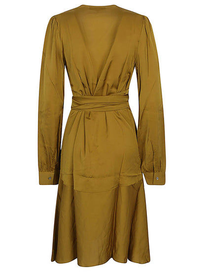 Silk95Five Ananda silk short dress GOLD