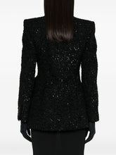 Balenciaga Hourglass Tweed Wool-Blend Double-Breasted Blazer Black