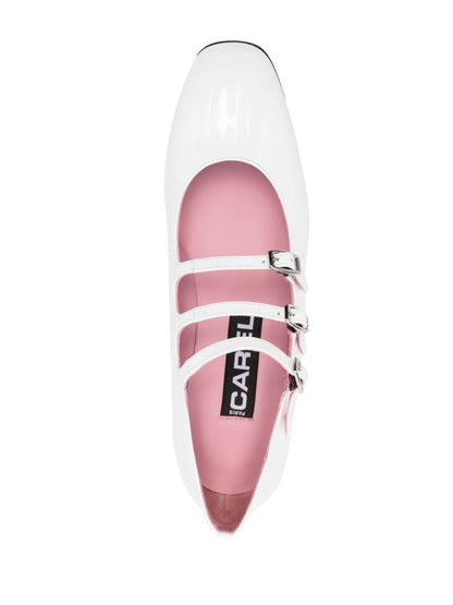 Carel Paris Ariana Patent Leather Mary Jane Flats White