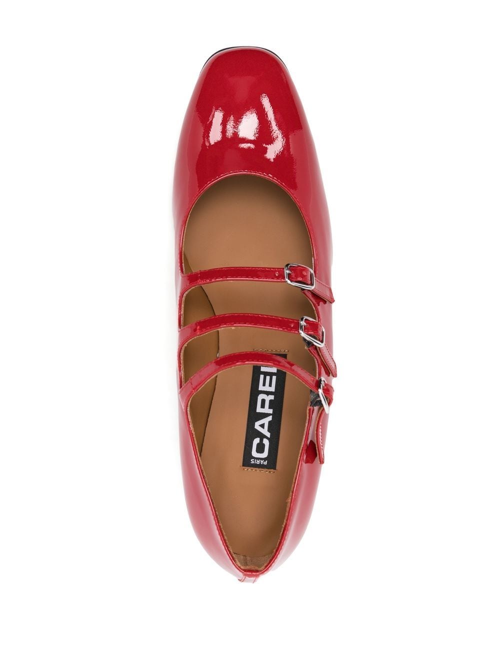 Carel Paris Patent Leather Ariana Mary Jane Flats Red