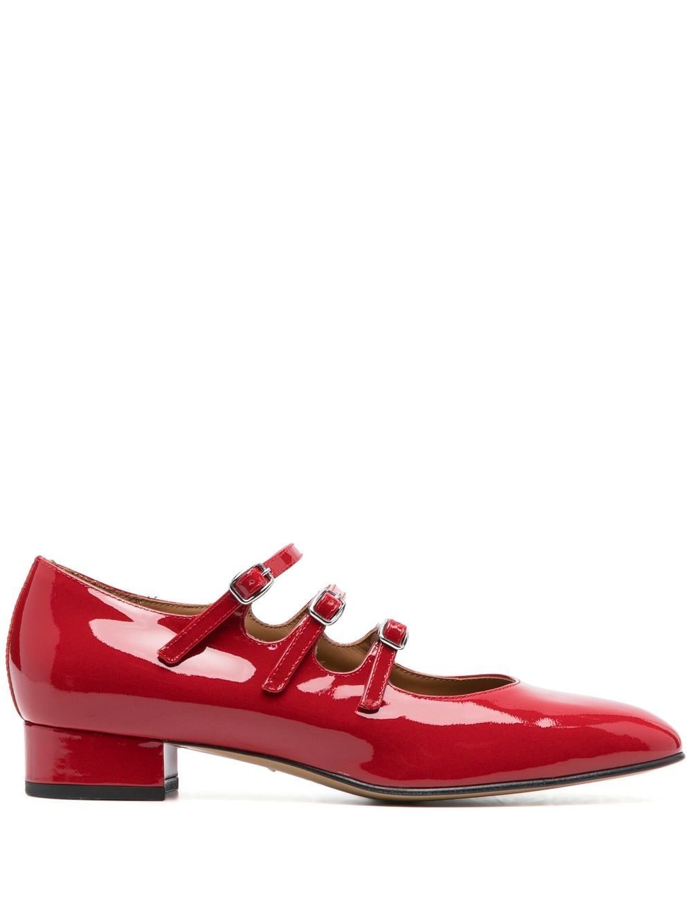 Carel Paris Patent Leather Ariana Mary Jane Flats Red