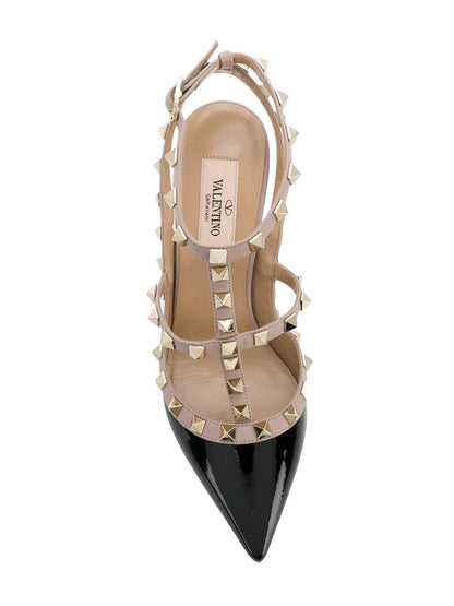 Valentino Garavani 105mm Rockstud Calf Leather Pumps Black