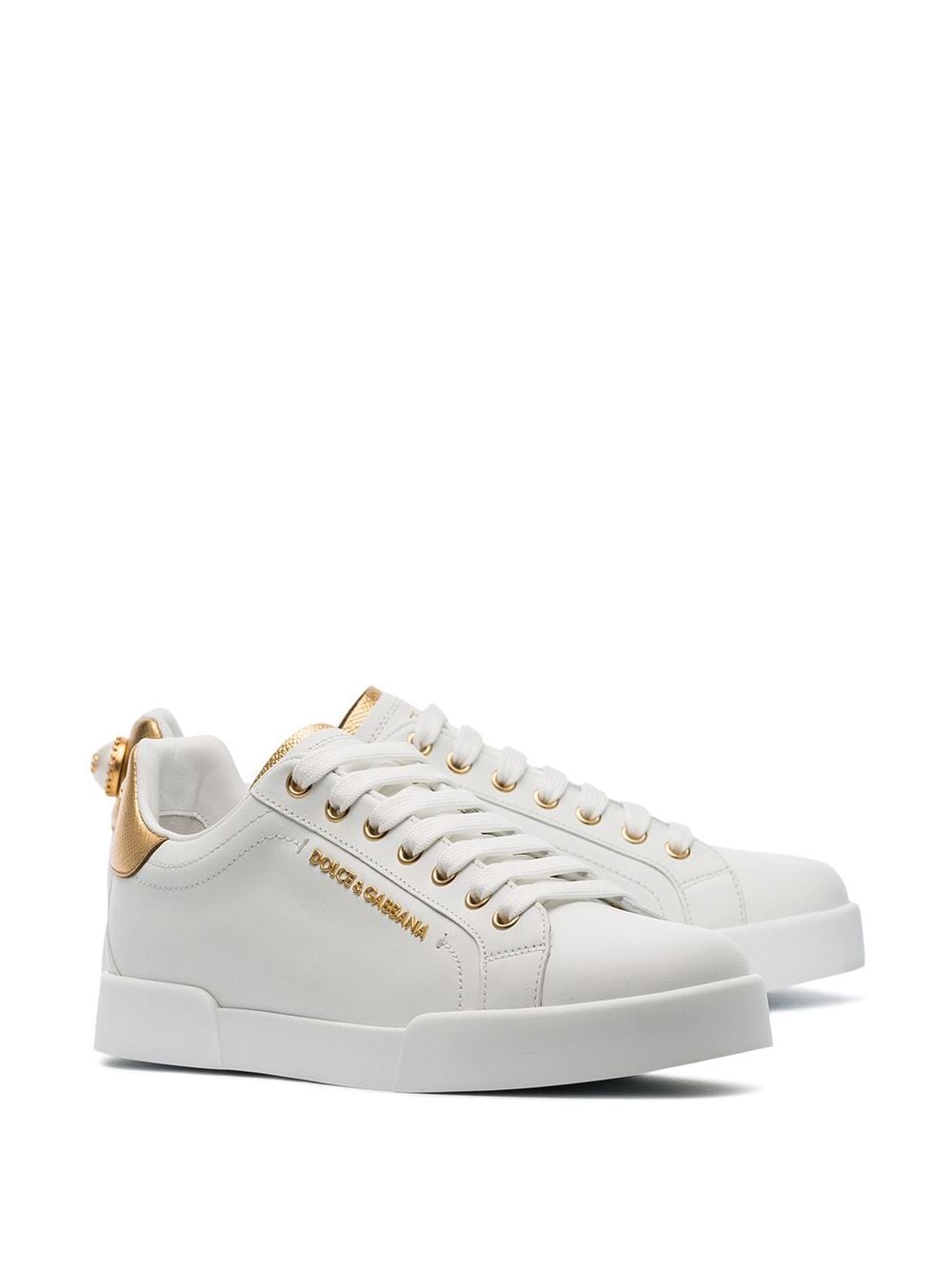 Golden Portofino logo lettering sneakers