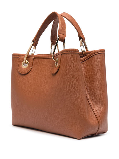 EMPORIO ARMANI Leather CAPSULE Tote Bags Brown