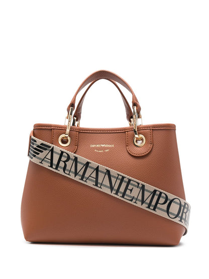 EMPORIO ARMANI Leather CAPSULE Tote Bags Brown