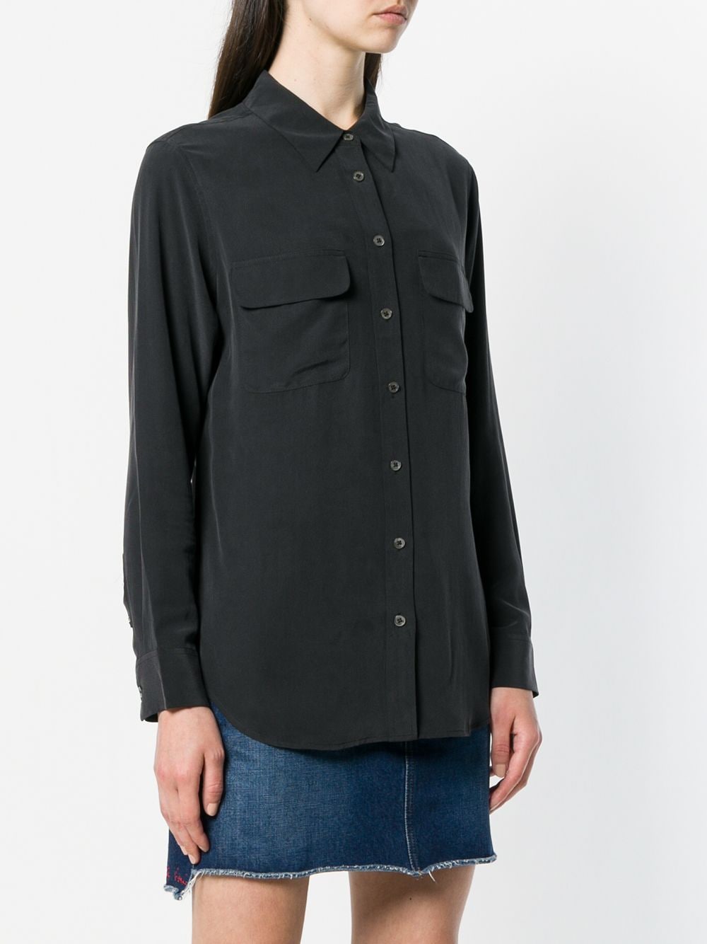 Equipment Signature Silk Shirt Black