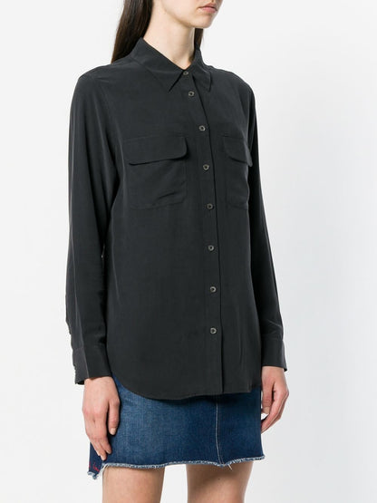 Equipment Signature Silk Shirt Black