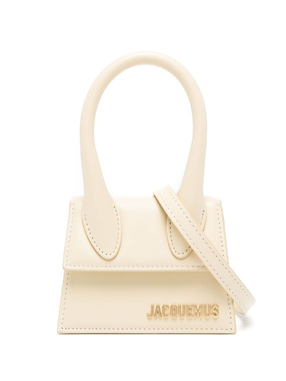 JACQUEMUS Le Chiquito Mini Calf Leather Bag Ivory