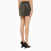 Rotate Black Miniskirt With Micro Sequins
