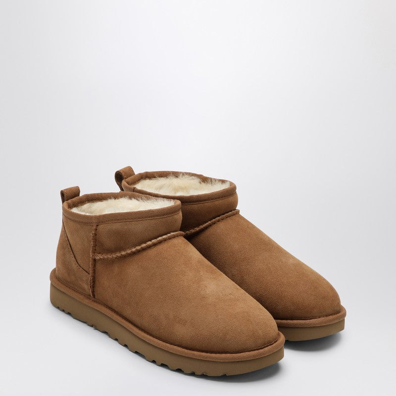 Ugg Classic Ultra Mini Chestnut Suede Low Ankle Boots Brown