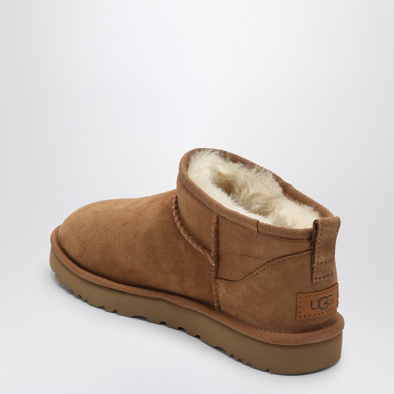 Ugg Classic Ultra Mini Chestnut Suede Low Ankle Boots Brown
