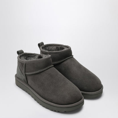 Ugg Classic Ultra Mini Grey Suede Ankle Boots Grey