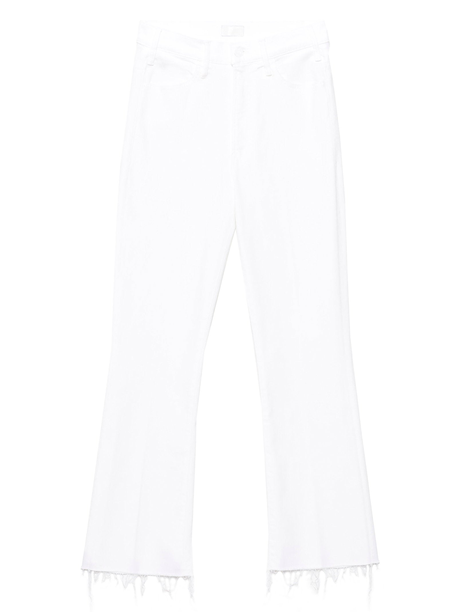 Mother The Hustler Ankle Fray’ Jeans White