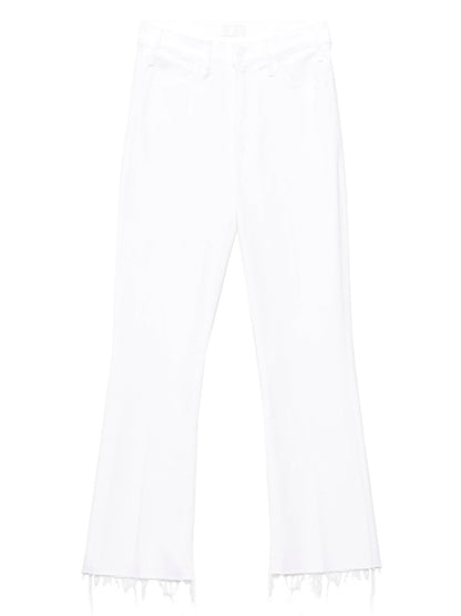 Mother The Hustler Ankle Fray’ Jeans White