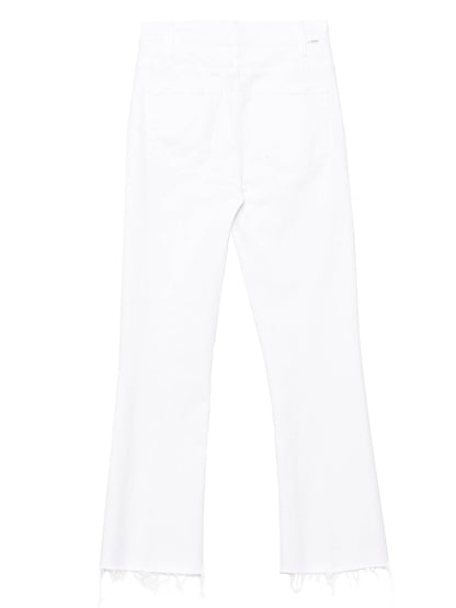 Mother The Hustler Ankle Fray’ Jeans White