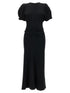 Victoria Beckham Gathered Waist Midi Dress Black