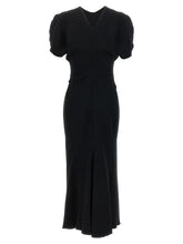 Victoria Beckham Gathered Waist Midi Dress Black