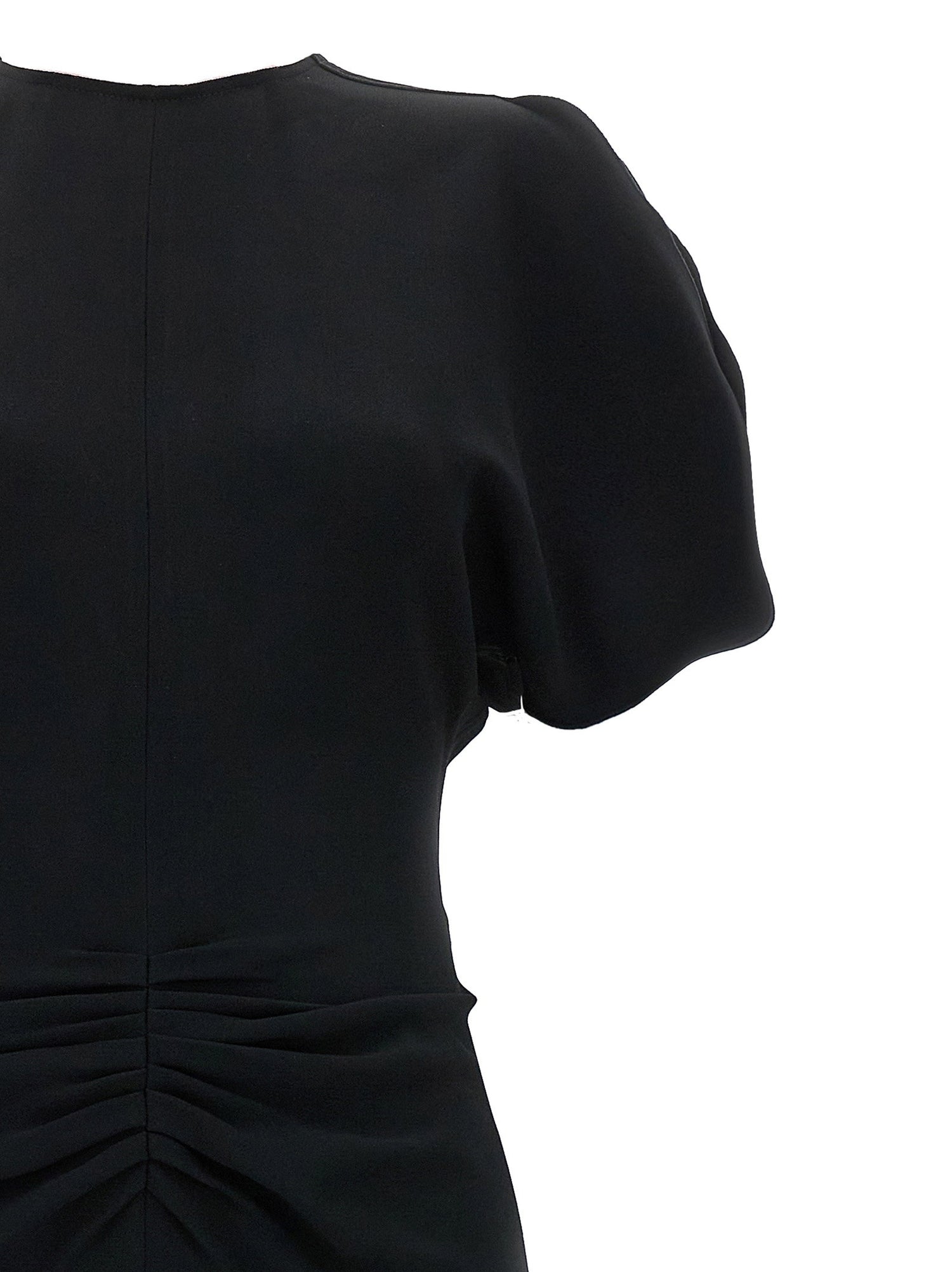 Victoria Beckham Gathered Waist Midi Dress Black