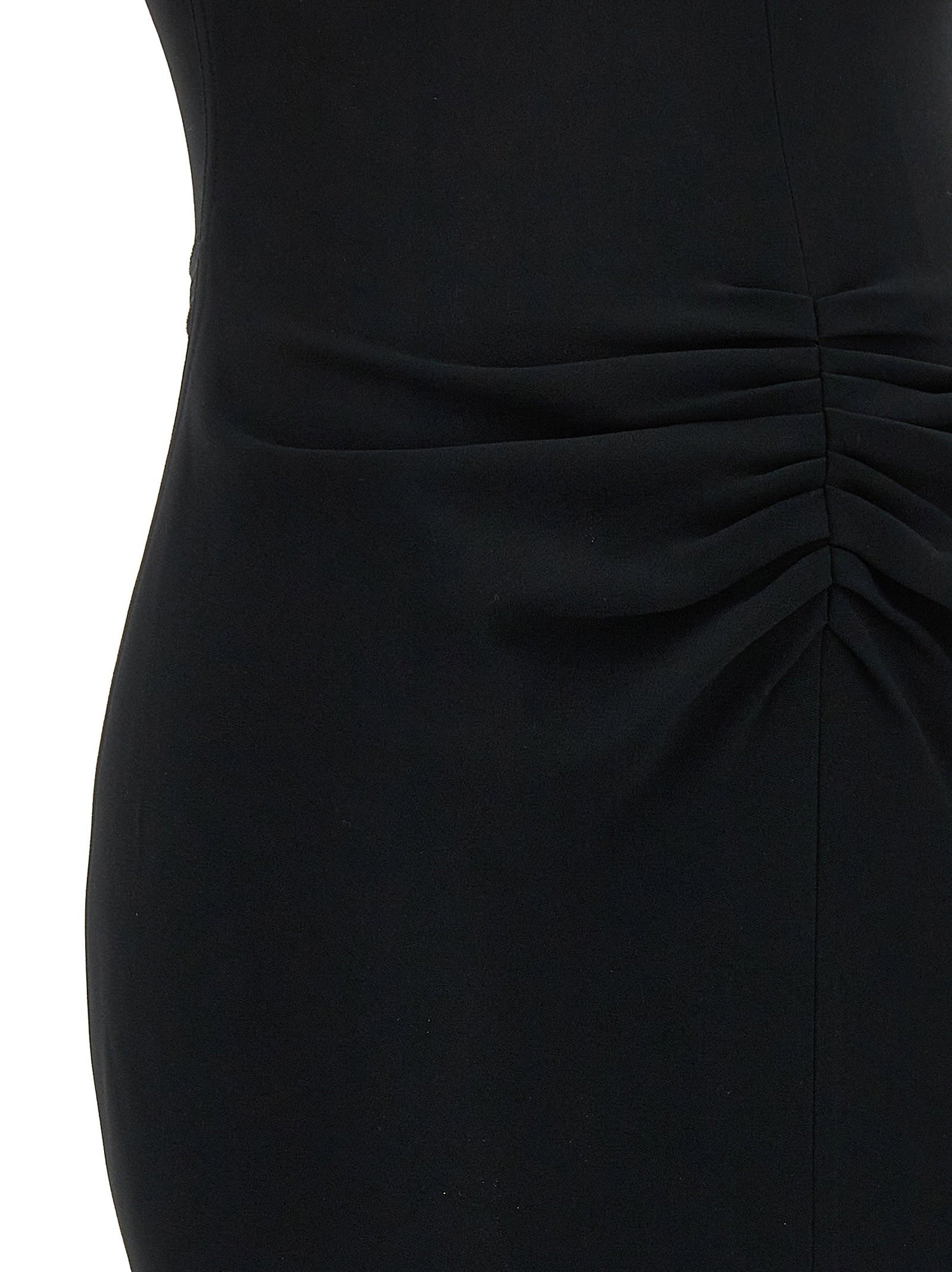 Victoria Beckham Gathered Waist Midi Dress Black