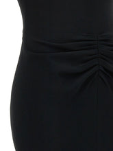 Victoria Beckham Gathered Waist Midi Dress Black