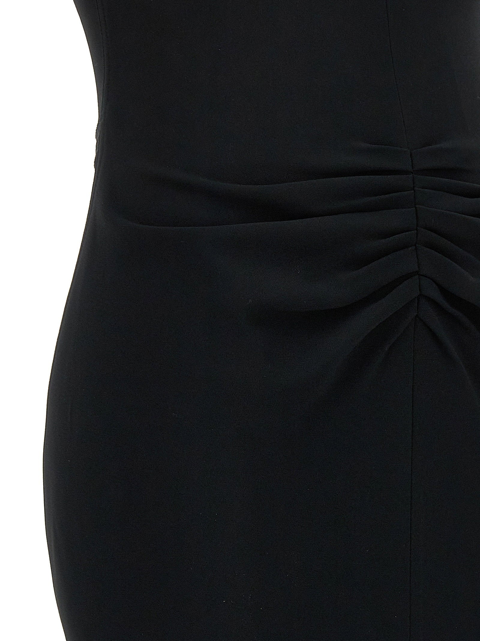 Victoria Beckham Gathered Waist Midi Dress Black