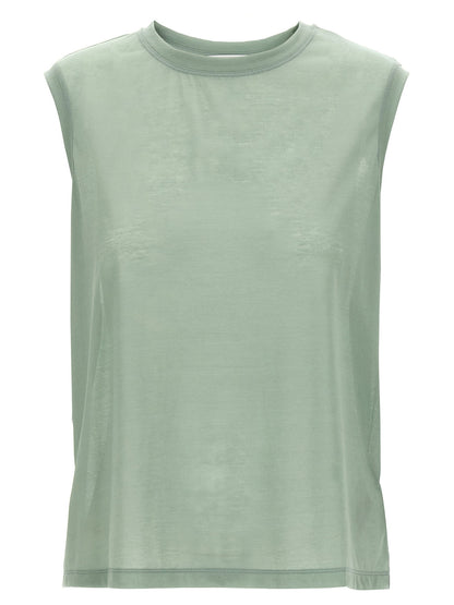 Victoria Beckham Logo Embroidery Top Green