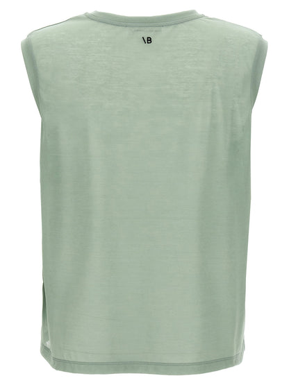 Victoria Beckham Logo Embroidery Top Green