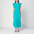Victoria Beckham Peacock Light Blue Midi Dress with Hooded Sleeves Light blue