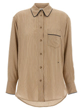 Victoria Beckham Piping Detail Pyjama Shirt Brown