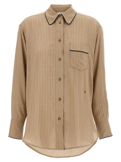 Victoria Beckham Piping Detail Pyjama Shirt Brown