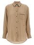 Victoria Beckham Piping Detail Pyjama Shirt Brown