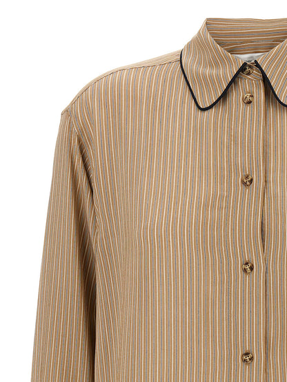 Victoria Beckham Piping Detail Pyjama Shirt Brown