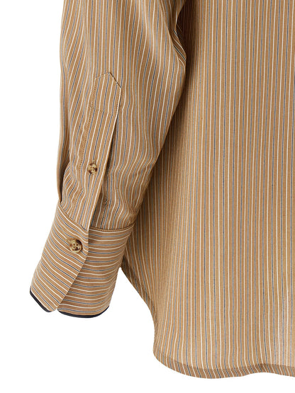 Victoria Beckham Piping Detail Pyjama Shirt Brown