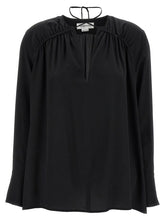 Victoria Beckham Gather Detail Tie Blouse Black