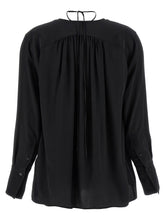 Victoria Beckham Gather Detail Tie Blouse Black