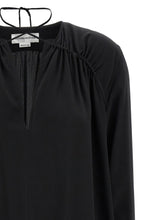 Victoria Beckham Gather Detail Tie Blouse Black