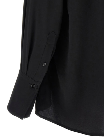 Victoria Beckham Gather Detail Tie Blouse Black