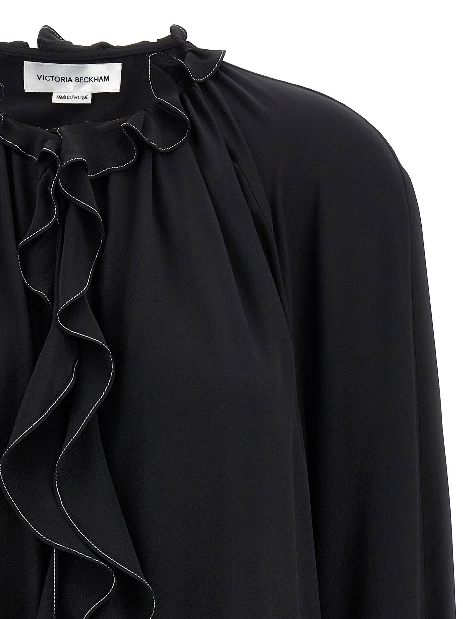 Victoria Beckham Ruffle Blouse Black