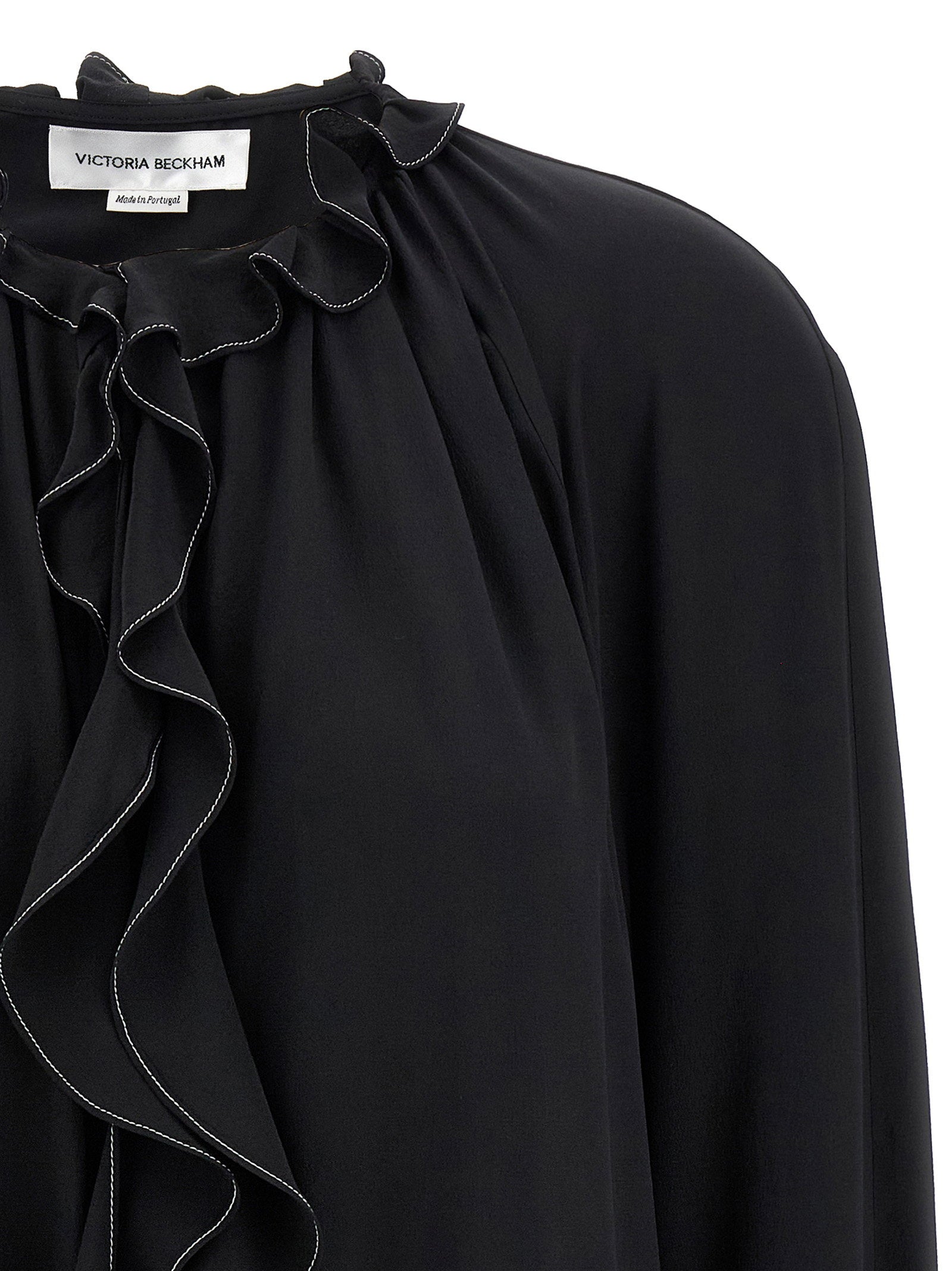 Victoria Beckham Ruffle Blouse Black