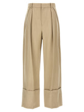 Victoria Beckham Maxi Turn-up Pants Beige