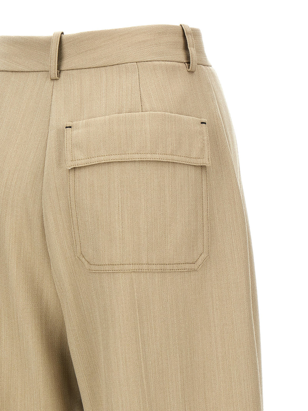 Victoria Beckham Maxi Turn-up Pants Beige