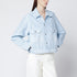 Victoria Beckham Light Blue Denim Jacket with Logo Patch light blue