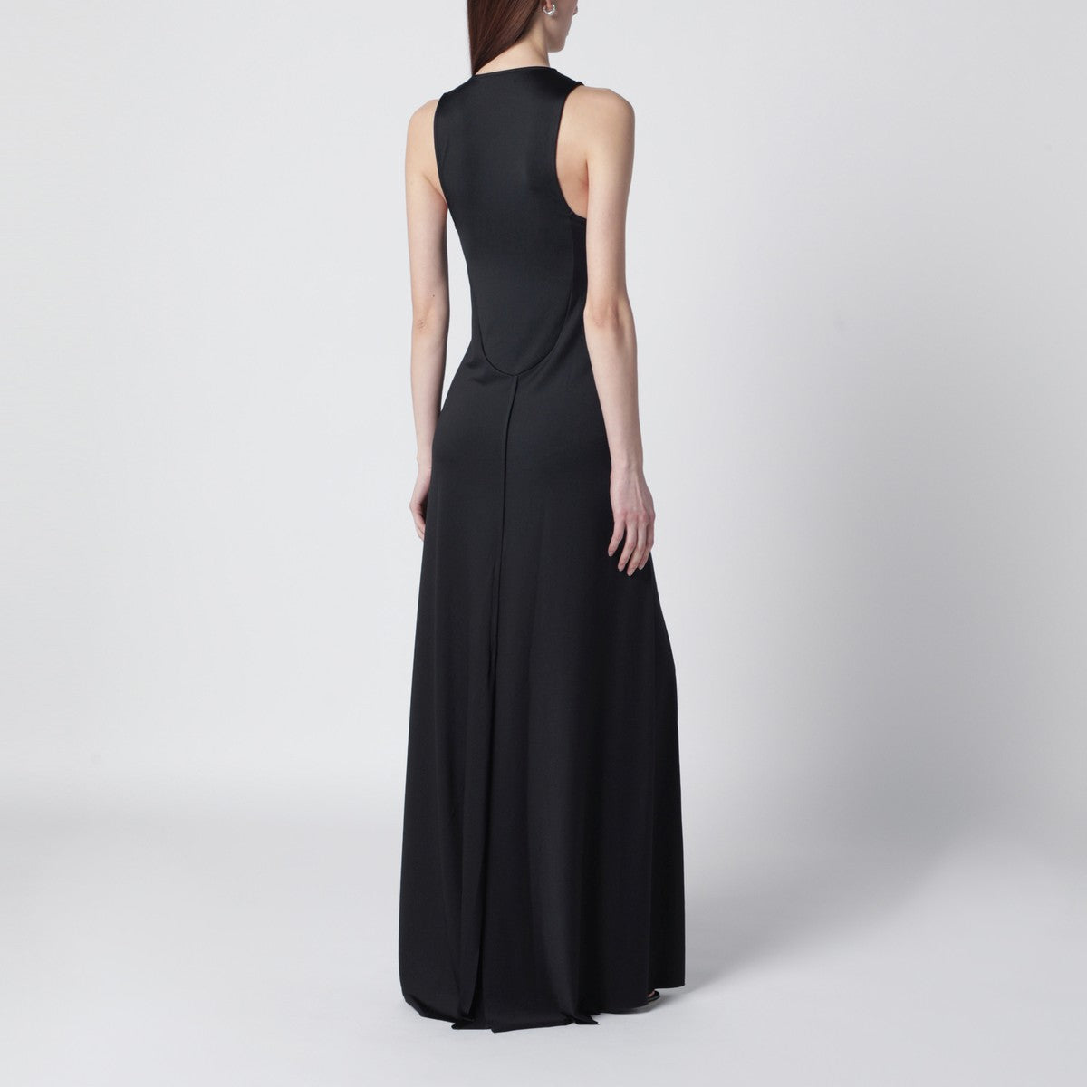 Victoria Beckham Long Jersey Dress With Slit Black