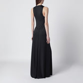 Victoria Beckham Long Jersey Dress With Slit Black