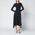 Victoria Beckham Black Asymmetric Ruched Jersey Midi Dress Black