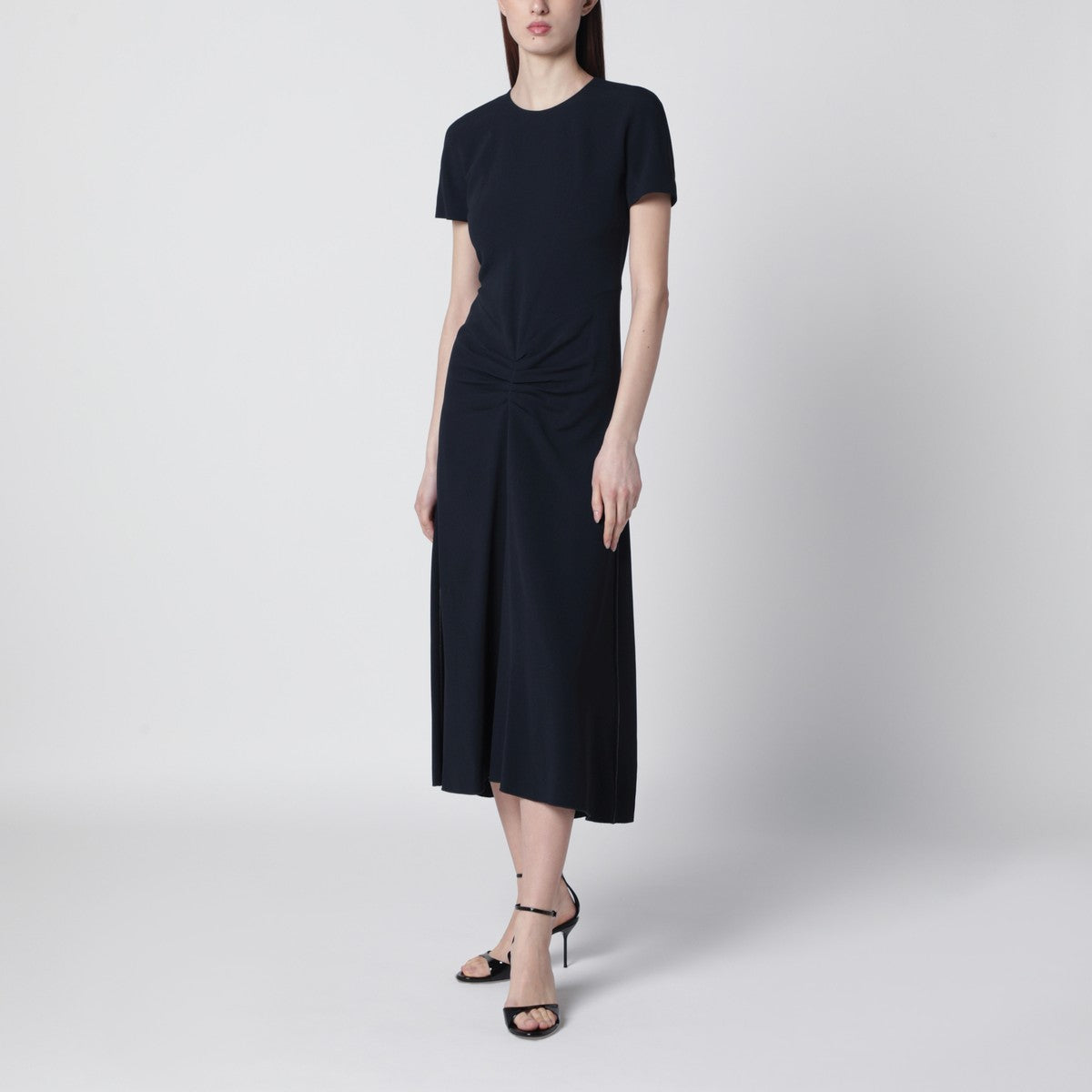 Victoria Beckham Blaire Gathered Midi Dress Blue
