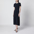 Victoria Beckham Blaire Gathered Midi Dress Blue