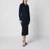 Victoria Beckham Midi Shirt Dress Navy Blue