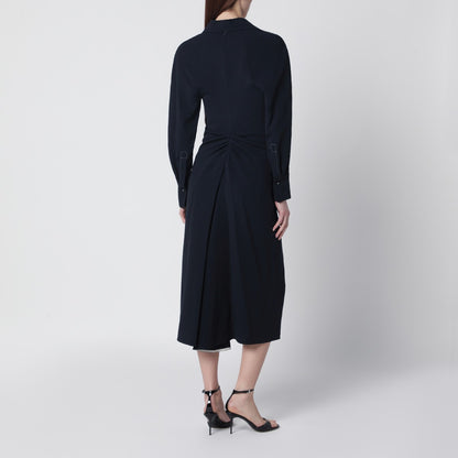 Victoria Beckham Midi Shirt Dress Navy Blue
